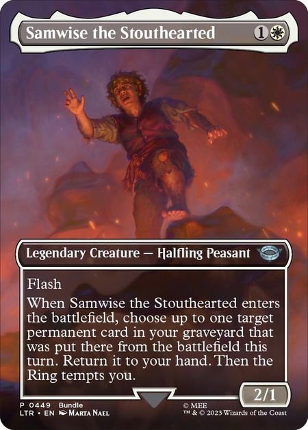 Samwise the Stouthearted (Borderless) (LTR Bundle) - Unique and Miscellaneous Promos Magic: The Gathering trading card