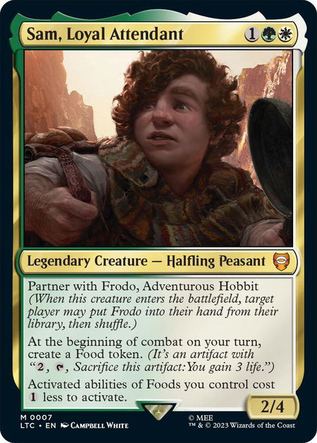 Sam, Loyal Attendant - Commander: The Lord of the Rings: Tales of Middle-earth Magic: The Gathering trading card