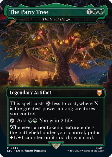 The Party Tree - The Great Henge trading card from Commander: The Lord of the Rings: Tales of Middle-earth The Party Tree - The Great Henge - Commander: The Lord of the Rings: Tales of Middle-earth Magic: The Gathering trading card
