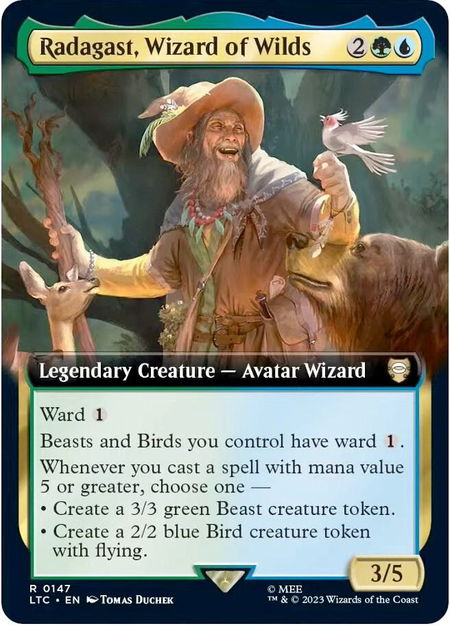 Radagast, Wizard of Wilds (Extended Art) - Commander: The Lord of the Rings: Tales of Middle-earth Magic: The Gathering trading card