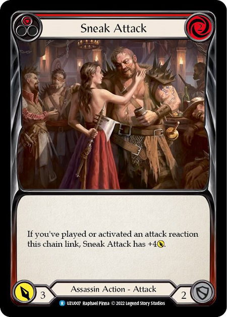 Sneak Attack (Red) trading card from Blitz Deck: Outsiders - Uzuri Sneak Attack (Red) - Blitz Deck: Outsiders - Uzuri Flesh and Blood trading card
