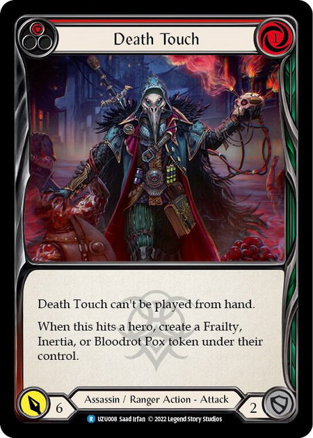 Death Touch (Red) trading card from Blitz Deck: Outsiders - Uzuri Death Touch (Red) - Blitz Deck: Outsiders - Uzuri Flesh and Blood trading card