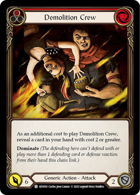 Demolition Crew (Red) trading card from Blitz Deck: Outsiders - Uzuri Demolition Crew (Red) - Blitz Deck: Outsiders - Uzuri Flesh and Blood trading card
