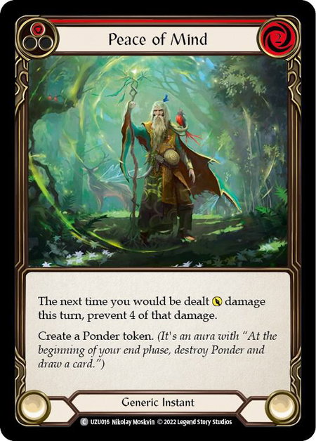 Peace of Mind (Red) trading card from Blitz Deck: Outsiders - Uzuri Peace of Mind (Red) - Blitz Deck: Outsiders - Uzuri Flesh and Blood trading card