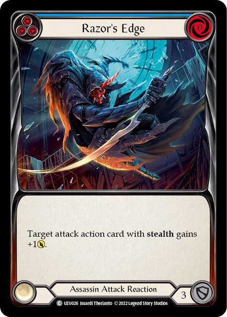 Razor's Edge (Blue) trading card from Blitz Deck: Outsiders - Uzuri Razor's Edge (Blue) - Blitz Deck: Outsiders - Uzuri Flesh and Blood trading card