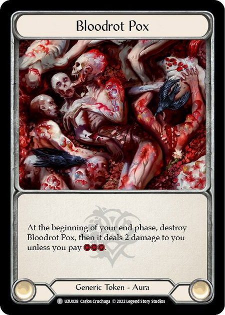 Bloodrot Pox trading card from Blitz Deck: Outsiders - Uzuri Bloodrot Pox - Blitz Deck: Outsiders - Uzuri Flesh and Blood trading card