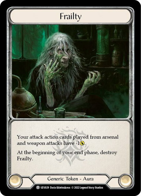 Frailty trading card from Blitz Deck: Outsiders - Uzuri Frailty - Blitz Deck: Outsiders - Uzuri Flesh and Blood trading card