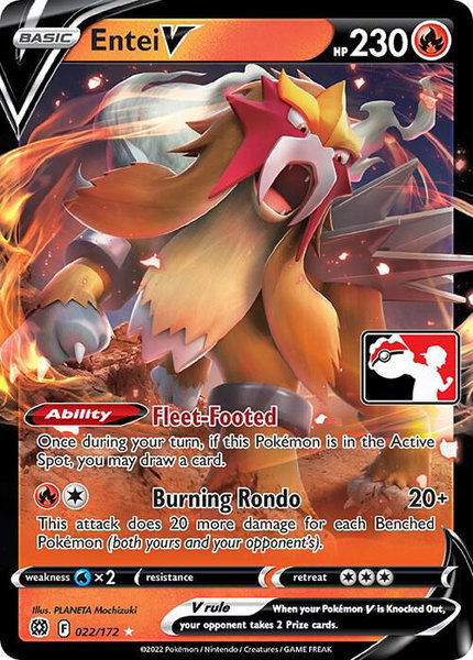 Entei V trading card from Prize Pack Series Cards Entei V - Prize Pack Series Cards Pokémon trading card