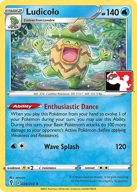 Ludicolo trading card from Prize Pack Series Cards Ludicolo - Prize Pack Series Cards Pokémon trading card