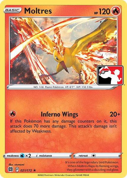 Moltres trading card from Prize Pack Series Cards Moltres - Prize Pack Series Cards Pokémon trading card