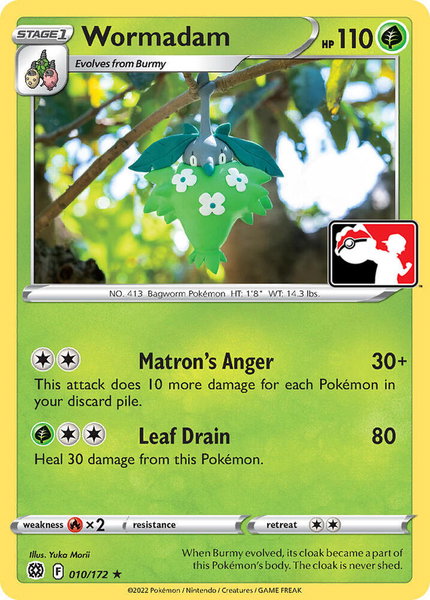 Wormadam (010) trading card from Prize Pack Series Cards Wormadam (010) - Prize Pack Series Cards Pokémon trading card