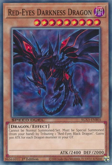 Red-Eyes Darkness Dragon - Speed Duel GX: Duelists of Shadows YuGiOh trading card