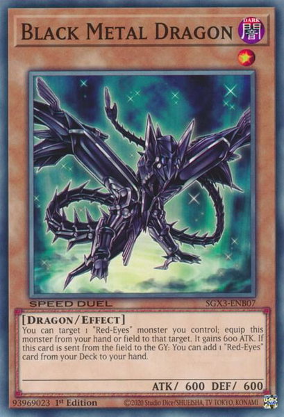 Black Metal Dragon trading card from Speed Duel GX: Duelists of Shadows Black Metal Dragon - Speed Duel GX: Duelists of Shadows YuGiOh trading card
