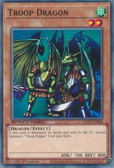 Troop Dragon - Speed Duel GX: Duelists of Shadows YuGiOh trading card