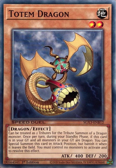 Totem Dragon - Speed Duel GX: Duelists of Shadows YuGiOh trading card