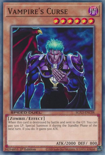 Vampire's Curse - Speed Duel GX: Duelists of Shadows YuGiOh trading card