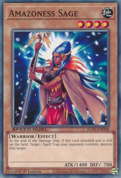 Amazoness Sage trading card from Speed Duel GX: Duelists of Shadows Amazoness Sage - Speed Duel GX: Duelists of Shadows YuGiOh trading card