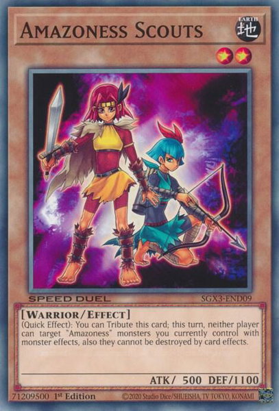 Amazoness Scouts trading card from Speed Duel GX: Duelists of Shadows Amazoness Scouts - Speed Duel GX: Duelists of Shadows YuGiOh trading card