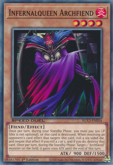 Infernalqueen Archfiend - Speed Duel GX: Duelists of Shadows YuGiOh trading card