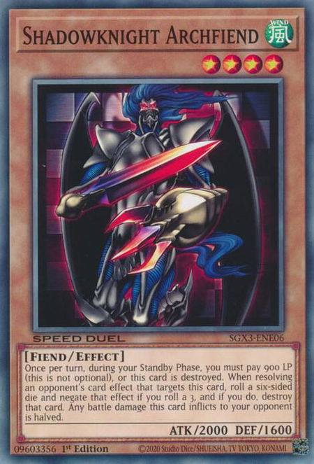 Shadowknight Archfiend - Speed Duel GX: Duelists of Shadows YuGiOh trading card