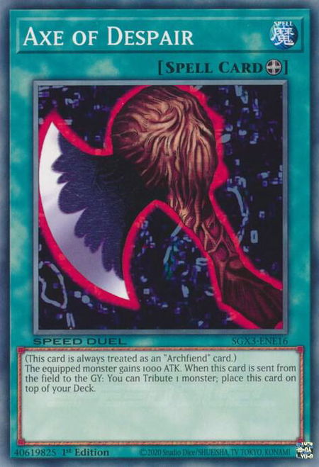 Axe of Despair - Speed Duel GX: Duelists of Shadows YuGiOh trading card