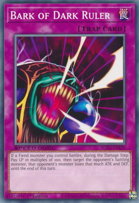 Bark of Dark Ruler - Speed Duel GX: Duelists of Shadows YuGiOh trading card