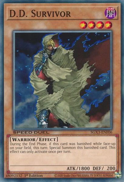 D.D. Survivor trading card from Speed Duel GX: Duelists of Shadows D.D. Survivor - Speed Duel GX: Duelists of Shadows YuGiOh trading card