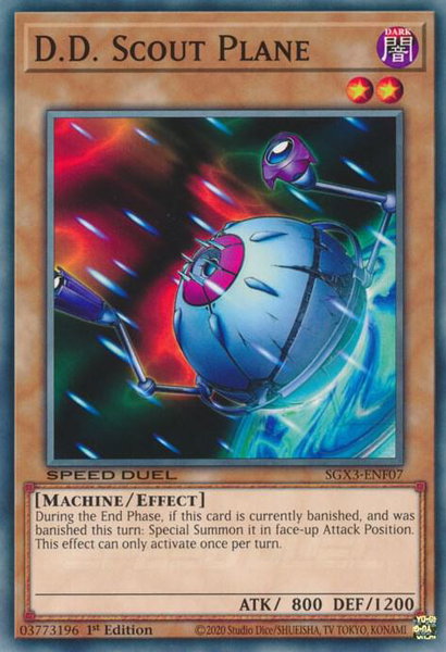 D.D. Scout Plane trading card from Speed Duel GX: Duelists of Shadows D.D. Scout Plane - Speed Duel GX: Duelists of Shadows YuGiOh trading card