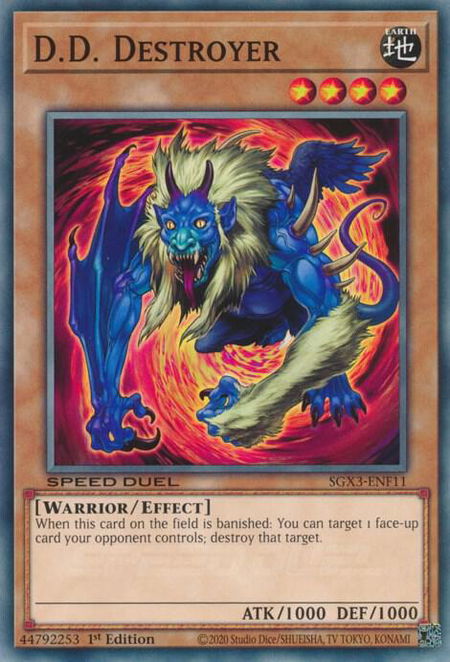 D.D. Destroyer - Speed Duel GX: Duelists of Shadows YuGiOh trading card