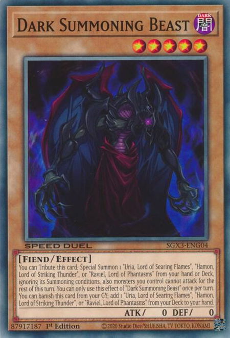 Dark Summoning Beast - Speed Duel GX: Duelists of Shadows YuGiOh trading card