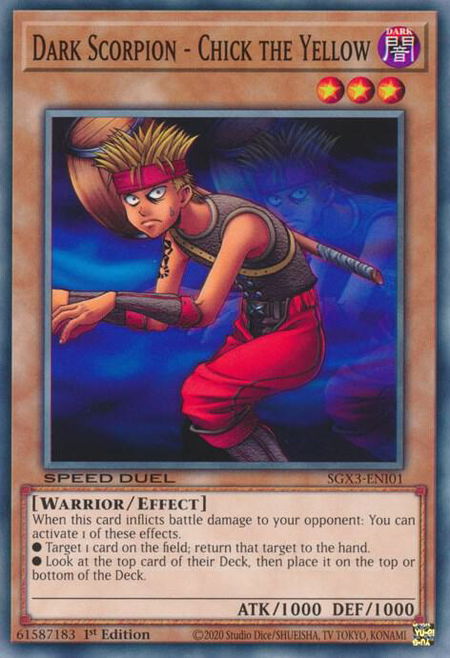 Dark Scorpion - Chick the Yellow - Speed Duel GX: Duelists of Shadows YuGiOh trading card