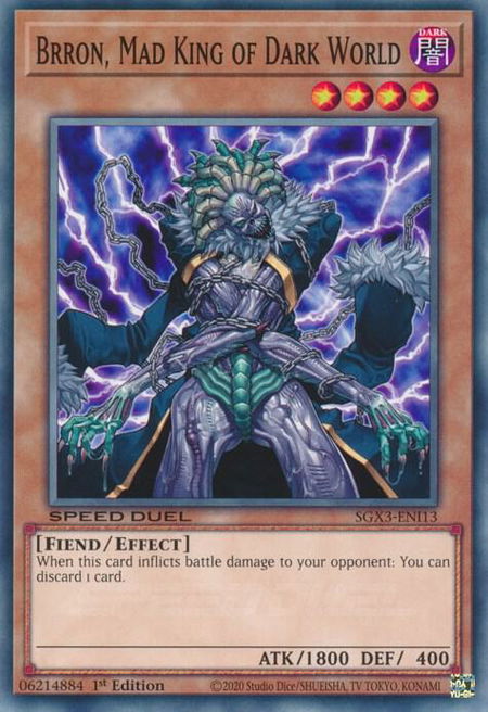 Brron, Mad King of Dark World - Speed Duel GX: Duelists of Shadows YuGiOh trading card