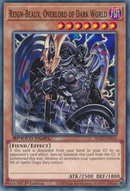 Reign-Beaux, Overlord of Dark World - Speed Duel GX: Duelists of Shadows YuGiOh trading card