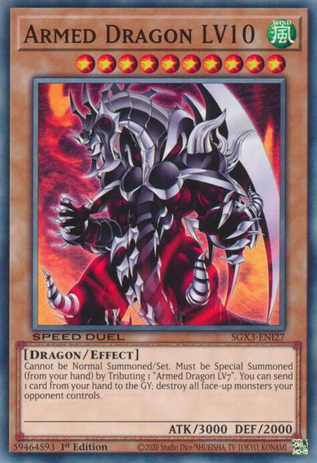 Armed Dragon LV10 - Speed Duel GX: Duelists of Shadows YuGiOh trading card