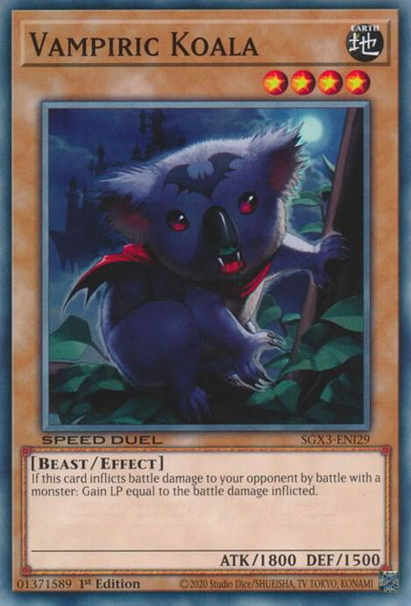 Vampiric Koala - Speed Duel GX: Duelists of Shadows YuGiOh trading card