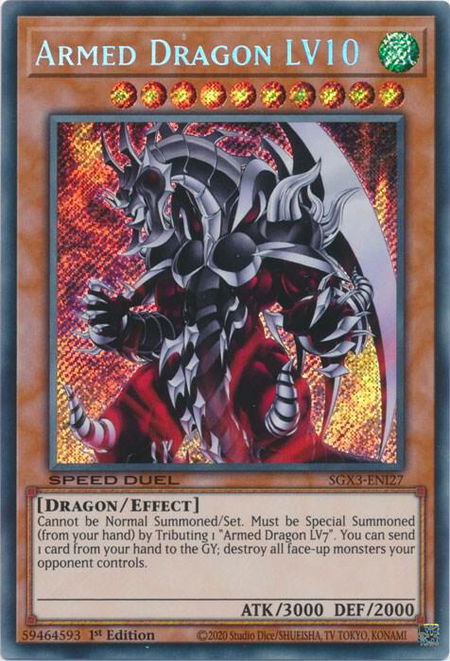 Armed Dragon LV10 (Secret Rare) - Speed Duel GX: Duelists of Shadows YuGiOh trading card