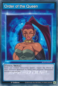 Order of the Queen - Speed Duel GX: Duelists of Shadows (SGX3) #SGX3-ENS12 - Common / Short Print YuGiOh Trading Card