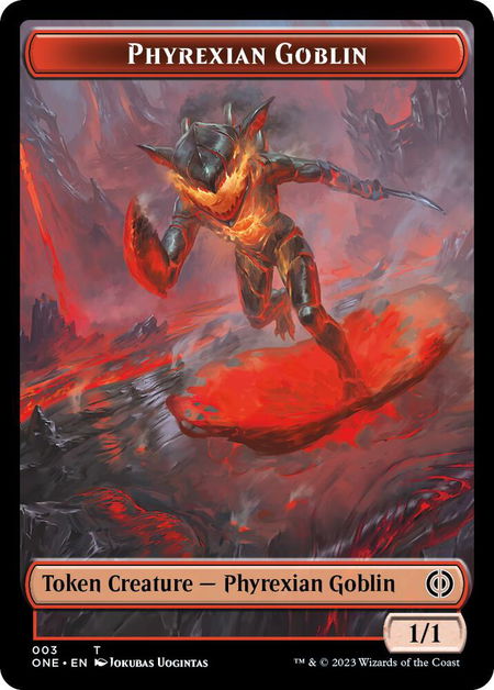 Phyrexian Goblin // Cat Double-Sided Token - Phyrexia: All Will Be One Magic: The Gathering trading card