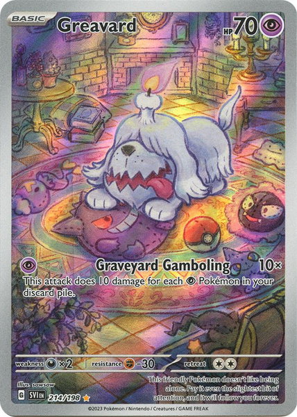 Greavard - 214/198 trading card from SV01: Scarlet & Violet Base Set Greavard - 214/198 - SV01: Scarlet & Violet Base Set Pokémon trading card