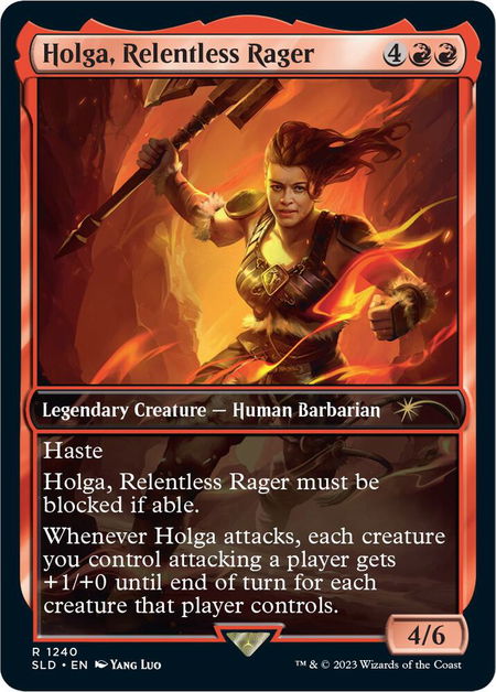 Holga, Relentless Rager - Secret Lair Drop Series Magic: The Gathering trading card