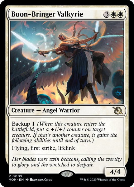 Boon-Bringer Valkyrie trading card from March of the Machine Boon-Bringer Valkyrie - March of the Machine Magic: The Gathering trading card