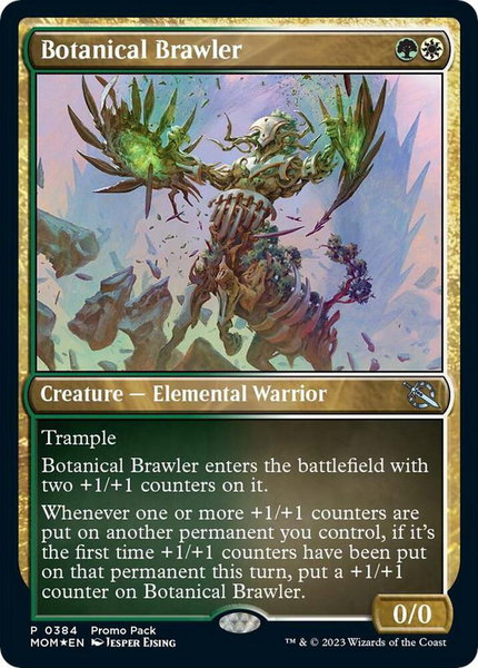 Botanical Brawler trading card from Promo Pack: March of the Machine Botanical Brawler - Promo Pack: March of the Machine Magic: The Gathering trading card