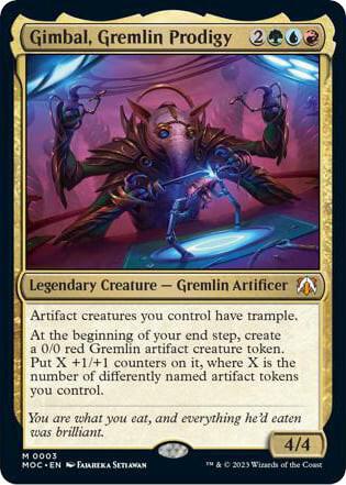 Gimbal, Gremlin Prodigy trading card from Commander: March of the Machine Gimbal, Gremlin Prodigy - Commander: March of the Machine Magic: The Gathering trading card