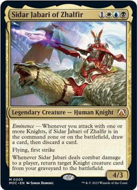 Sidar Jabari of Zhalfir - Commander: March of the Machine (MOC) #5 - Mythic Magic: The Gathering Trading Card