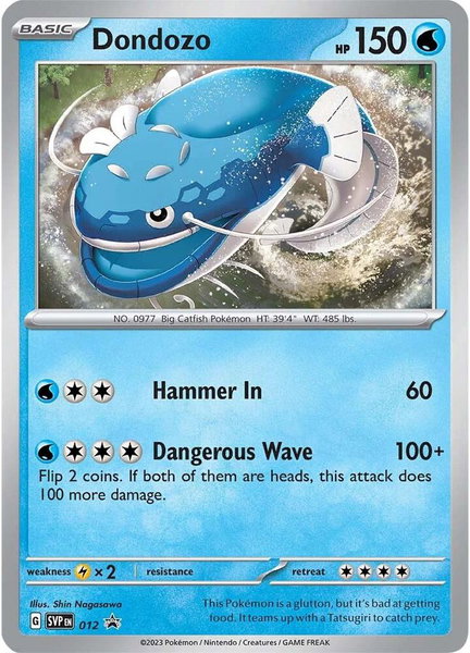 Dondozo - 012 trading card from SV: Scarlet & Violet Promo Cards Dondozo - 012 - SV: Scarlet & Violet Promo Cards Pokémon trading card