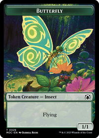 Butterfly // City's Blessing Double-sided Token - Commander: March of the Machine (MOC) #29 // 45 - Token Magic: The Gathering Trading Card