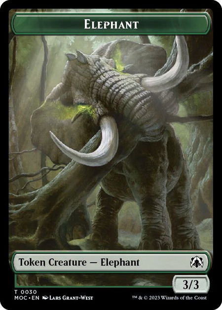 Elephant // City's Blessing Double-sided Token - Commander: March of the Machine Magic: The Gathering trading card