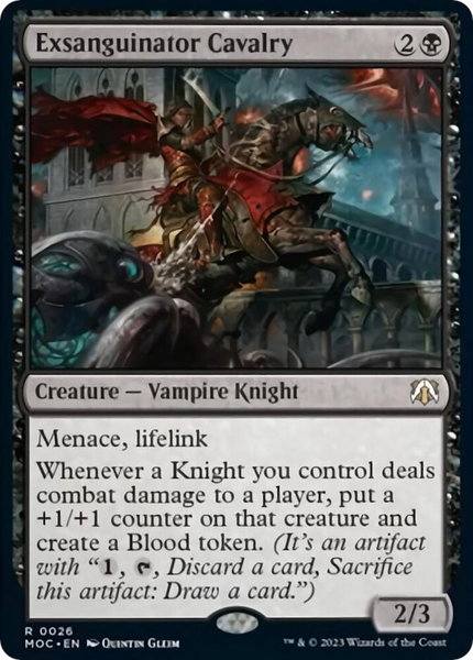 Exsanguinator Cavalry trading card from Commander: March of the Machine Exsanguinator Cavalry - Commander: March of the Machine Magic: The Gathering trading card