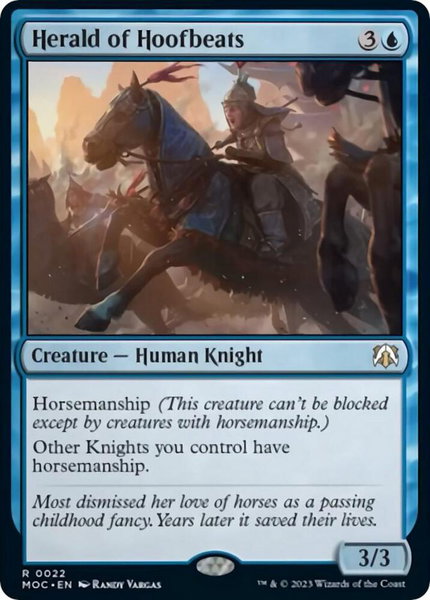 Herald of Hoofbeats trading card from Commander: March of the Machine Herald of Hoofbeats - Commander: March of the Machine Magic: The Gathering trading card