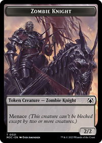 Zombie Knight // Human Double-sided Token - Commander: March of the Machine (MOC) #21 // 6 - Token Magic: The Gathering Trading Card